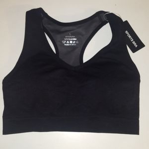 NWT Black Sports Bra with Removable Cups